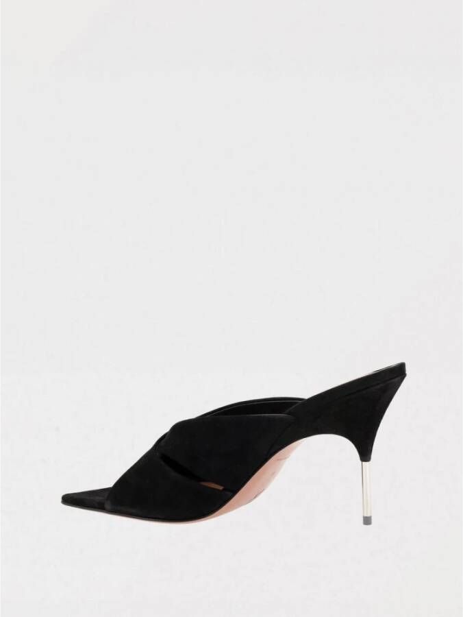 Amina Muaddi Zwarte Suède Stiletto Muiltjes