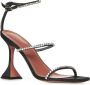 Amina Muaddi Zwarte zijden sandalen met zandloperhak Black Dames - Thumbnail 6