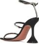 Amina Muaddi Zwarte zijden sandalen met zandloperhak Black Dames - Thumbnail 7