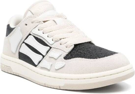 Amiri Glitter Lace-Up Sneakers met Appliqué Details Beige Dames