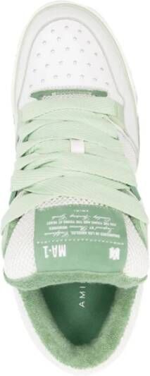 Amiri Panelled Leren Sneakers Wit Groen