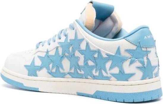 Amiri Witte Blauwe Leren Sneakers Multicolor Heren