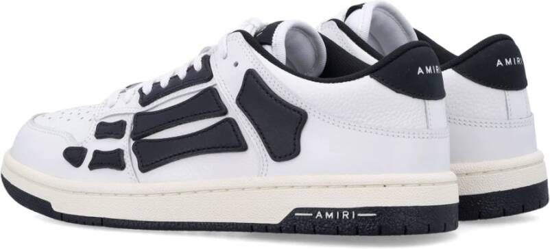 Amiri Witte Zwarte Skel Top Lage Sneakers