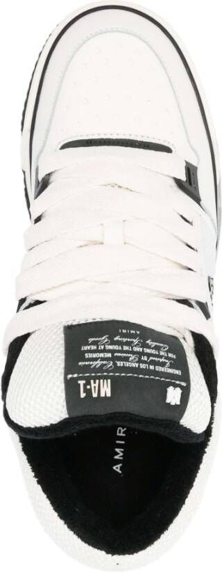 Amiri Wit zwart leren lage sneakers White Heren
