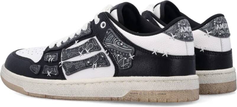 Amiri Zwarte Bandana Skel Top Lage Sneakers