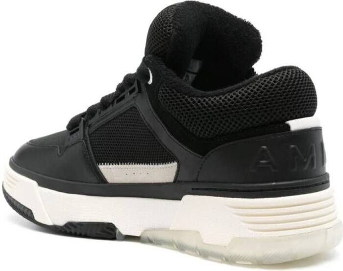 Amiri Zwart Wit Leren Sneaker Multi-Panel Ontwerp