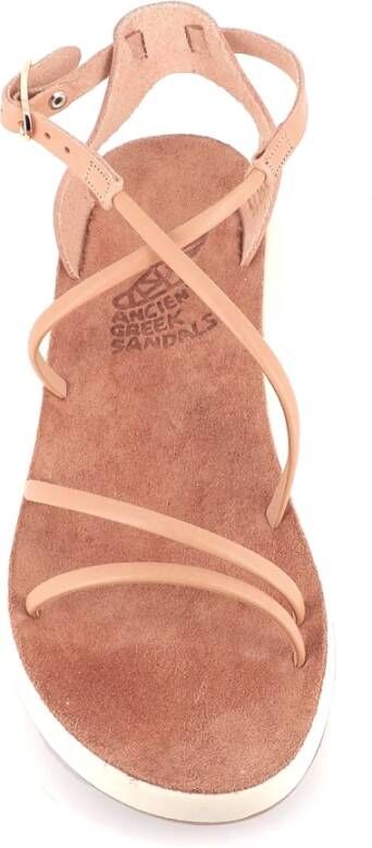 Ancient Greek Sandals Beige Leren Sandalen met Zijgesp