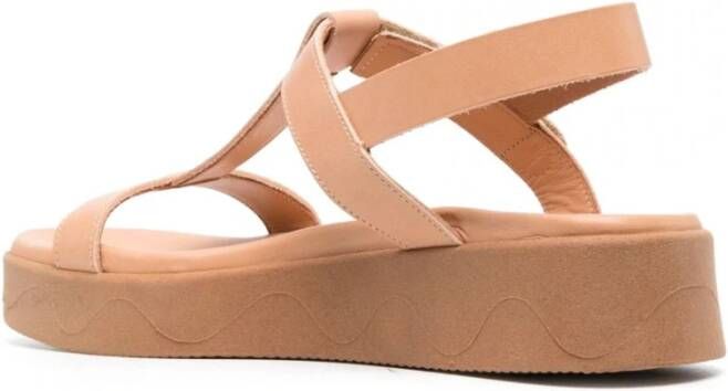 Ancient Greek Sandals Beige Myrto Platte Sandalen Beige Dames