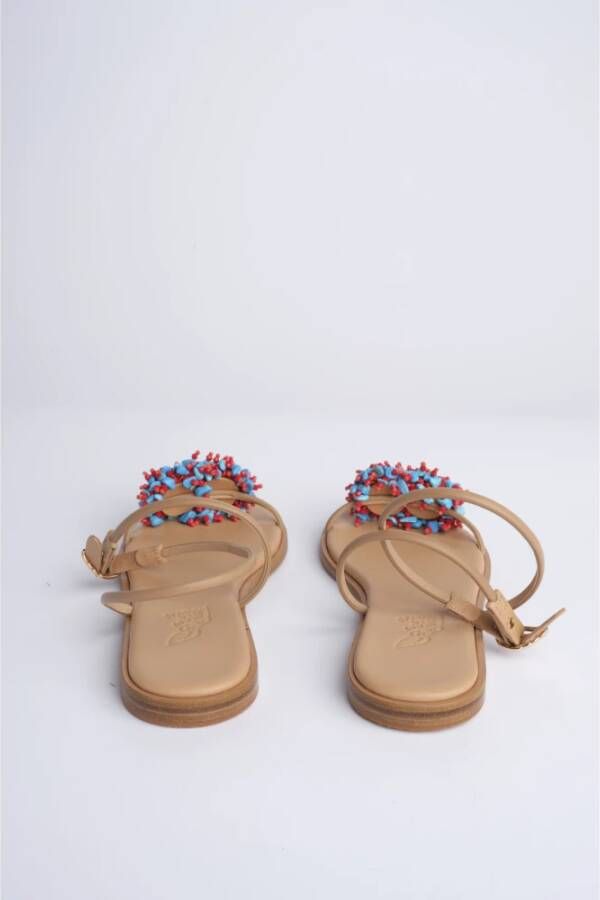 Ancient Greek Sandals Bruine Kralen Sandaal