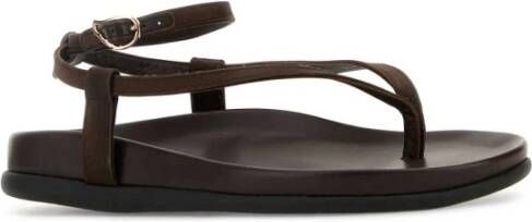 Ancient Greek Sandals Bruine Satijnen Teenslippers