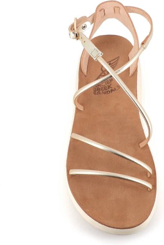 Ancient Greek Sandals Gouden sandalen met zijgesp sluiting
