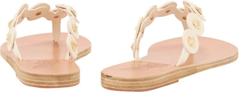 Ancient Greek Sandals Handgemaakte leren platte sandaal met cirkels