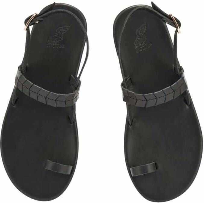 Ancient Greek Sandals Handgemaakte Leren Sandalen Kamara Black Dames