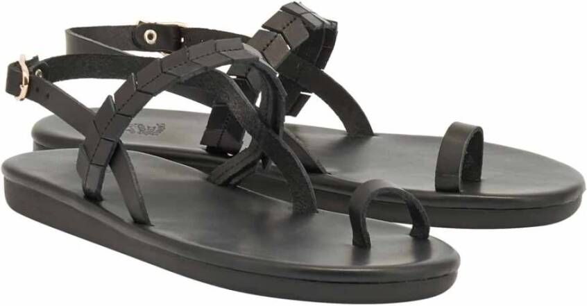 Ancient Greek Sandals Handgemaakte Leren Sandalen Kamara Black Dames