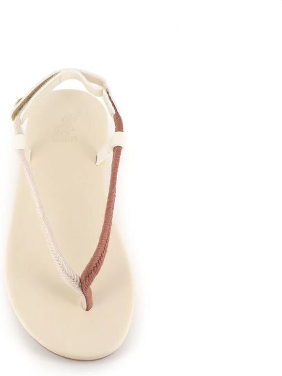Ancient Greek Sandals Leren Band Sandalen in Cuoio en Wit