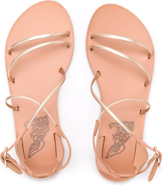Ancient Greek Sandals Meloivia platina lederen sandaal Geel Dames