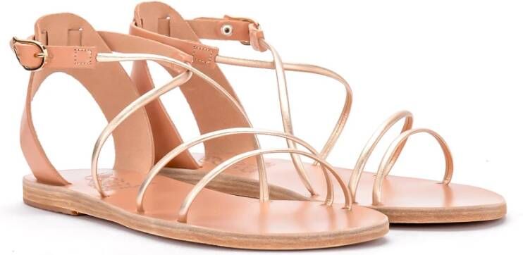 Ancient Greek Sandals Meloivia platina lederen sandaal Geel Dames
