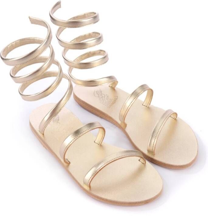 Ancient Greek Sandals Platina Leren Ofis Spiraal Sandaal Yellow Dames