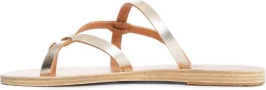 Ancient Greek Sandals Platina Leren Sandalen met Rubberen Hak