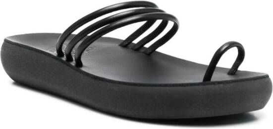 Ancient Greek Sandals Sliders Black Dames