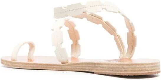 Ancient Greek Sandals Witte Platte Casual Sandalen White Dames