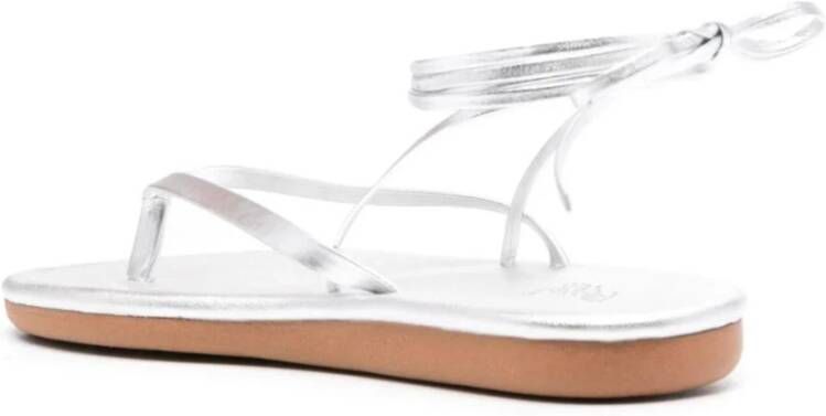 Ancient Greek Sandals Zilveren Sahara Flip Flop Sandaal White Dames