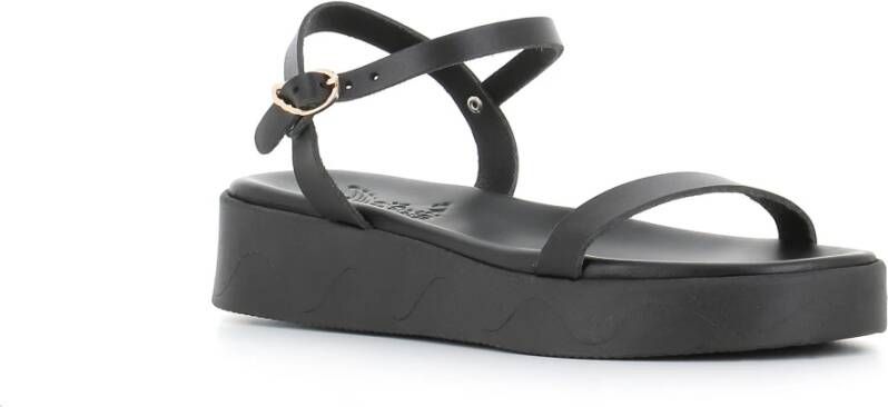 Ancient Greek Sandals Zwarte Leren Gesp Sandalen Black Dames