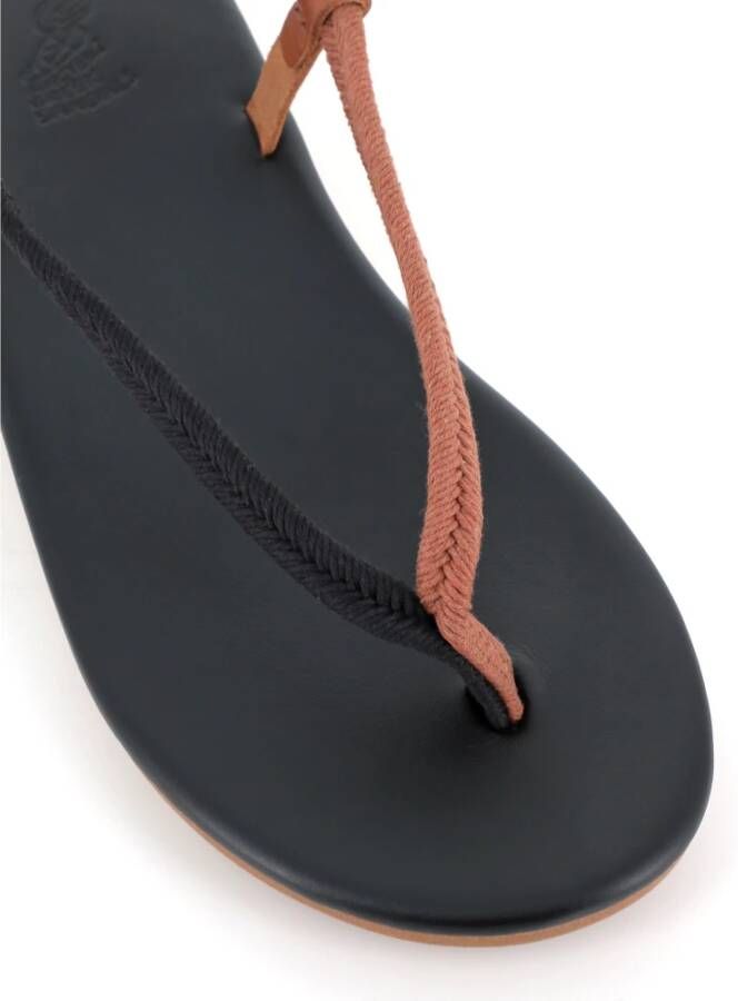 Ancient Greek Sandals Zwarte leren sandalen met band
