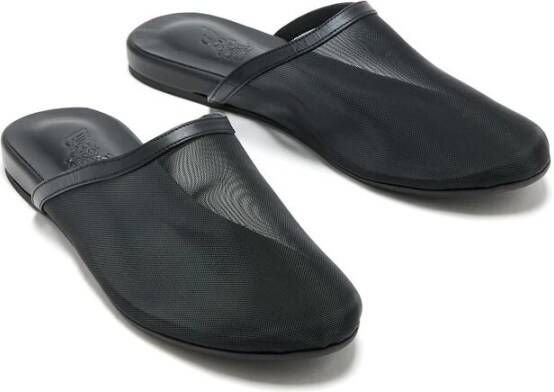Ancient Greek Sandals Zwarte Mesh Instap Platte Schoenen Black Dames