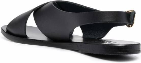 Ancient Greek Sandals Zwarte Platte Sandaal Black Dames