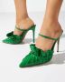 Andrea Wazen Groene hoge hakken met open neus Green Dames - Thumbnail 2
