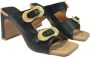 Angel Alarcon Beige Leren Hoge Hak Sandalen Black Dames - Thumbnail 3