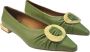 Angel Alarcon Beige Puntige Ballerina Platte Leder Green Dames - Thumbnail 4