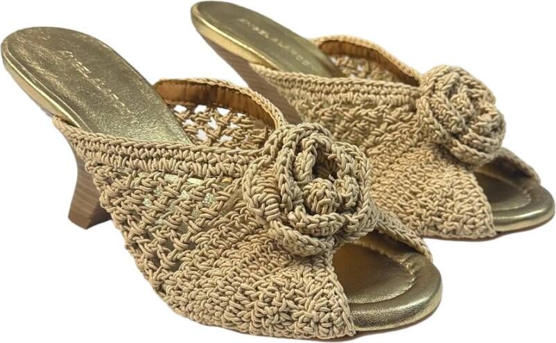Angel Alarcon Gehaakte Comfort Hak Sandalen Beige Dames