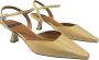 Angel Alarcon Lage hak leren sandalen enkelband Beige Dames - Thumbnail 2