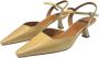 Angel Alarcon Lage hak leren sandalen enkelband Beige Dames - Thumbnail 4