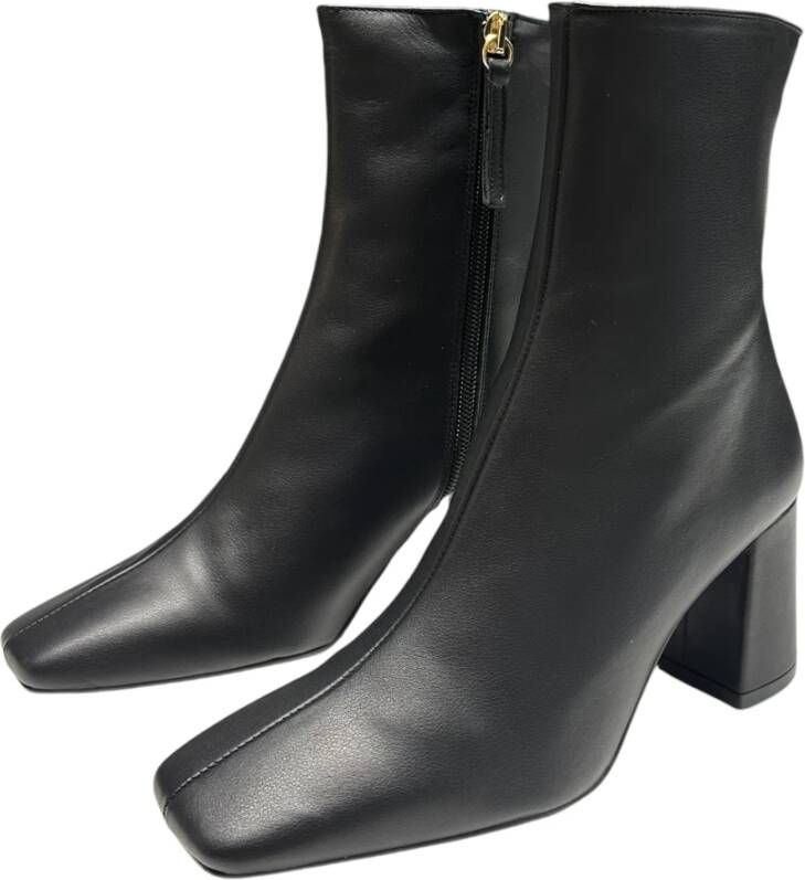Angel Alarcon Leren enkellaarsjes met 9cm hak Black Dames