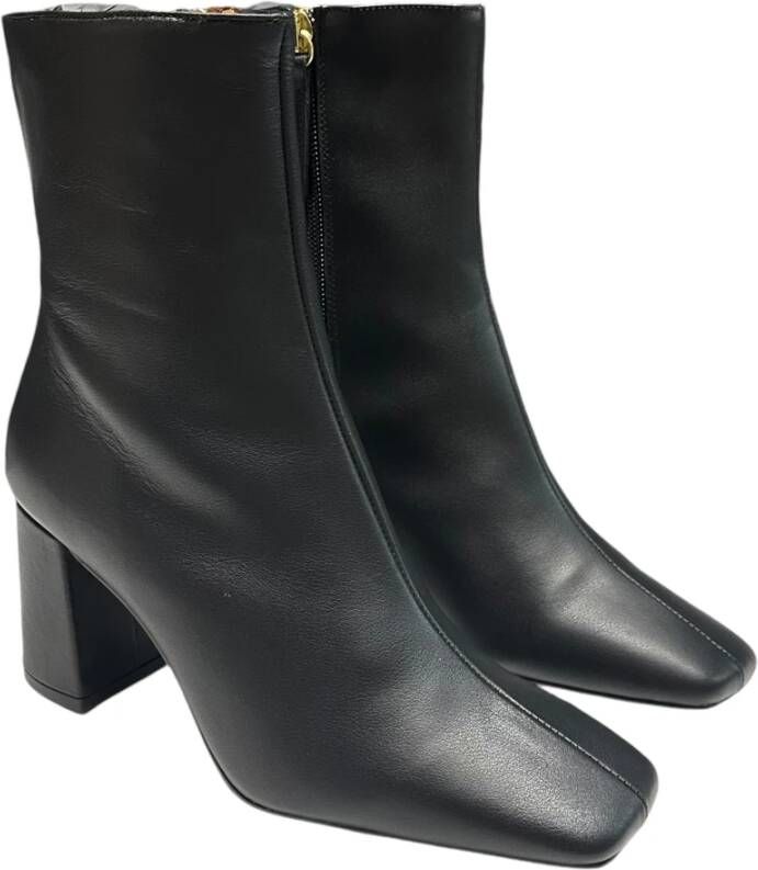 Angel Alarcon Leren enkellaarsjes met 9cm hak Black Dames