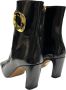 Angel Alarcon Leren enkellaarsjes met gouden accessoire Black Dames - Thumbnail 5
