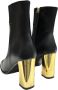 Angel Alarcon Leren enkellaarsjes met gouden hak Black Dames - Thumbnail 4