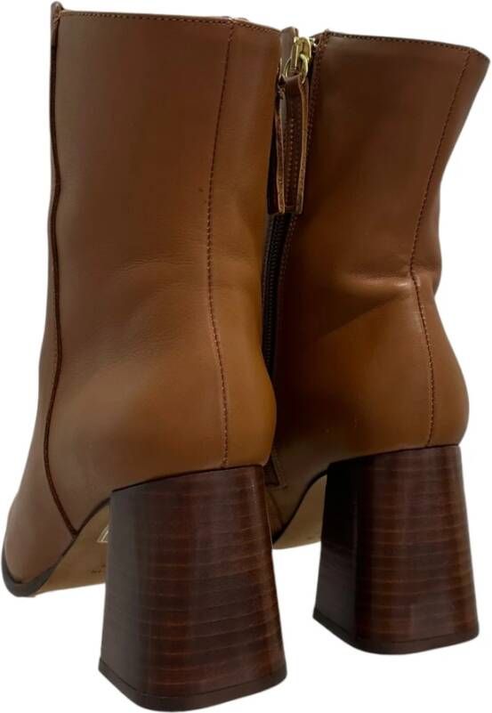 Angel Alarcon Leren enkellaarzen met 8cm hak Brown Dames