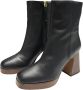 Angel Alarcon Leren enkellaarzen met 9cm hak Black Dames - Thumbnail 2