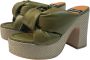 Angel Alarcon Leren hoge hak sandalen Green Dames - Thumbnail 2
