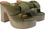 Angel Alarcon Leren hoge hak sandalen Green Dames - Thumbnail 3