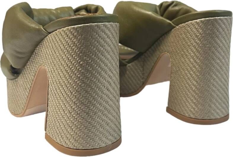 Angel Alarcon Leren hoge hak sandalen Green Dames