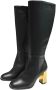 Angel Alarcon Leren laarzen met interne rits en 9 cm gouden hak Black Dames - Thumbnail 3