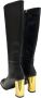 Angel Alarcon Leren laarzen met interne rits en 9 cm gouden hak Black Dames - Thumbnail 5