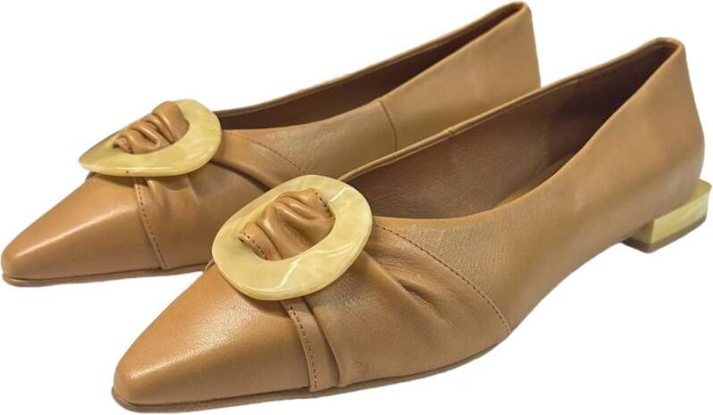 Angel Alarcon Leren platte ballerina schoenen beige Brown Dames