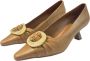 Angel Alarcon Leren pumps met accessoire Brown Dames - Thumbnail 3