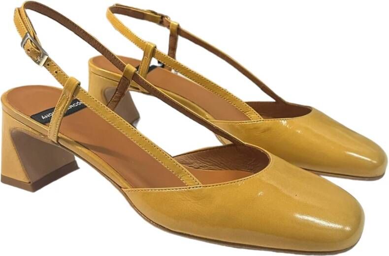 Angel Alarcon Leren sandalen met middelhoge hak Brown Dames